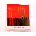 Set of 12 micro reamers pentagonal cone with rubber handle for extra