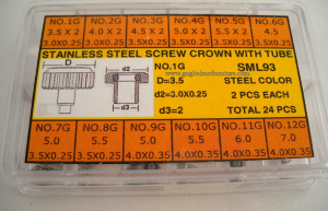 Assortimento di corone a vite acciaio