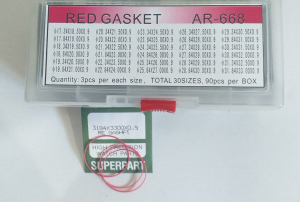 Assortimento di guarnizioni rosse  cf. 90 pz