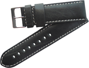 Cinturino in vero Cuoio GIPSY Tranciato Bombato Vintage col. Verde