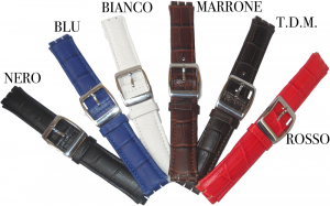 Cinturino in pelle Stampa alligatore modello con tagli tipo SWATCH 17/19