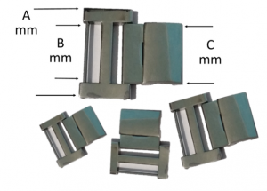 Chiusura scorrevole per bracciali in acciaio in assortimento da 8pz
