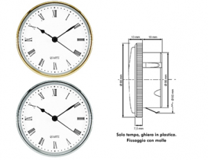 OROLOGIO DA INCASSO, SOLO TEMPO diam.80