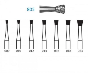 Fresa diamantata fig. 805 a cono rovesciato con gambo da 2.35mm