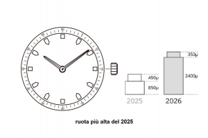 Movimento Miyota 2026, 6 3/4 x 8, 2 sfere