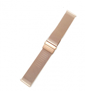 Bracciale Tessuto Milano spessore mm 0.6 acciaio con chiusura a deplayant col. Laminato Rose\