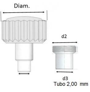 Corone a vite Acciaio inox Tubo 2,00mm