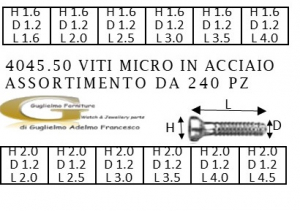 VITI MICRO IN ACCIAIO ASSORTIMENTO DA 240 PZ