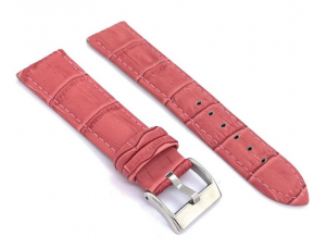 Cinturino in pelle Stampa Alligatore con leggera imbottitura colore FUCSIA opaco mm.18