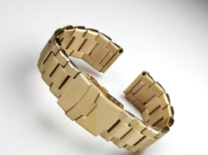 Bracciale in metallo massiccio Acciaio IPG dorato con chiusura a deplayant con sicurezza