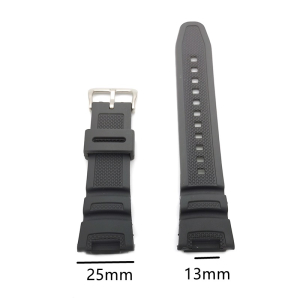 Cinturino gomma per orologio tipo casio, Fibbia Metallo Acciaio. SGW100