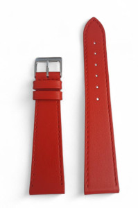 Cinturino in Cuoio ingrassato, piatto a taglio vivo colore Rosso