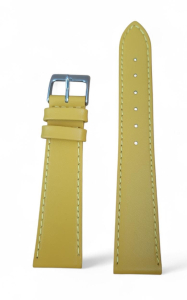 Cinturino in Cuoio ingrassato, piatto a taglio vivo colore Giallo