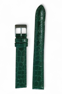 Cinturino in pelle Stampa cocco lucido punta a scalare col. Verde RLX