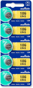 LR43 batteria MURATA 186 alkalina