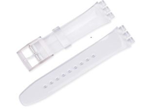 Cinturino in gomma modello SWATCH colore trasparente