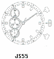 Movimento Miyota JS55, 12 ½ Chrono, 3 sfere