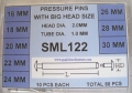 Perni a pressione in acciaio diam. 1.00 mm in assortimento cf. 80 pz