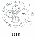 Movimento Miyota JS15 - 12 1/2 Chrono, 3 sfere