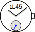 Movimento Miyota 1L45, 6 3/4 x 8, 2 sfere, Secondi al 6