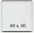 Piastrine in PLEXI piatta di forma quadrata 40x40 mm.1,20