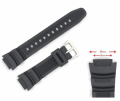 Cinturino gomma per orologio tipo casio, Fibbia Metallo Acciaio. Misura 18 mm