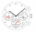 Movimento SHIOJIRI VD33 chrono 12 3/4 - 3 sfere, dual time 24H