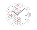 Movimento SHIOJIRI VD37 A chrono 12 3/4 - 3 sfere, dual time 24H 3 CONTATORI