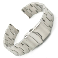Bracciale in metallo solido e maglie accorciabili, con chiusura di sicurezza, con attacco ansa sia dritto che curvo