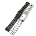 Bracciale in metallo maglia piena SWATCH chrono, con chiusura di sicurezza, attacco mm.17 colore NERO LUCIDO