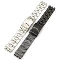 Bracciale in metallo maglia piena SWATCH chrono, con chiusura di sicurezza, attacco mm.19 colore Nero Lucido